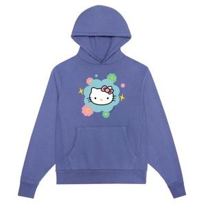 Mega Yacht Hello Kitty Blue Graphic Logo Hoodie Size L